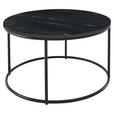 COUCHTISCH 80/80/46 cm rund Schwarz  - Schwarz, Design, Stein/Metall (80/80/46cm) - Carryhome
