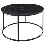 COUCHTISCH 80/80/46 cm rund Schwarz  - Schwarz, Design, Stein/Metall (80/80/46cm) - Carryhome