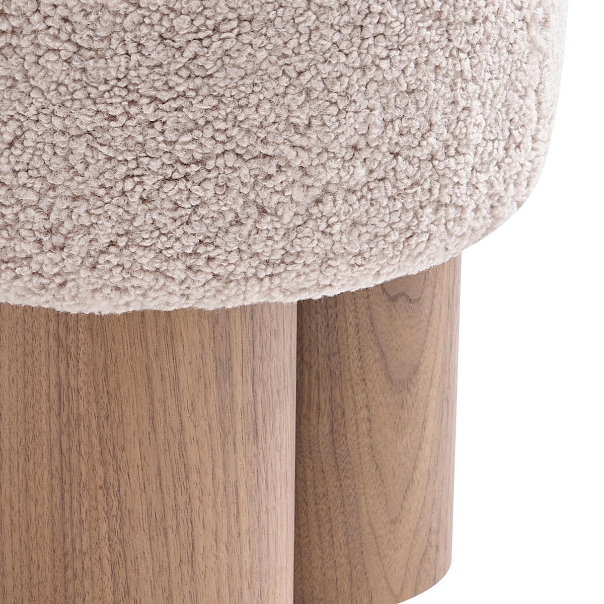 HOCKER Teddystoff Braun, Walnussfarben  - Walnussfarben/Braun, MODERN, Textil (50/49/50cm) - Livetastic
