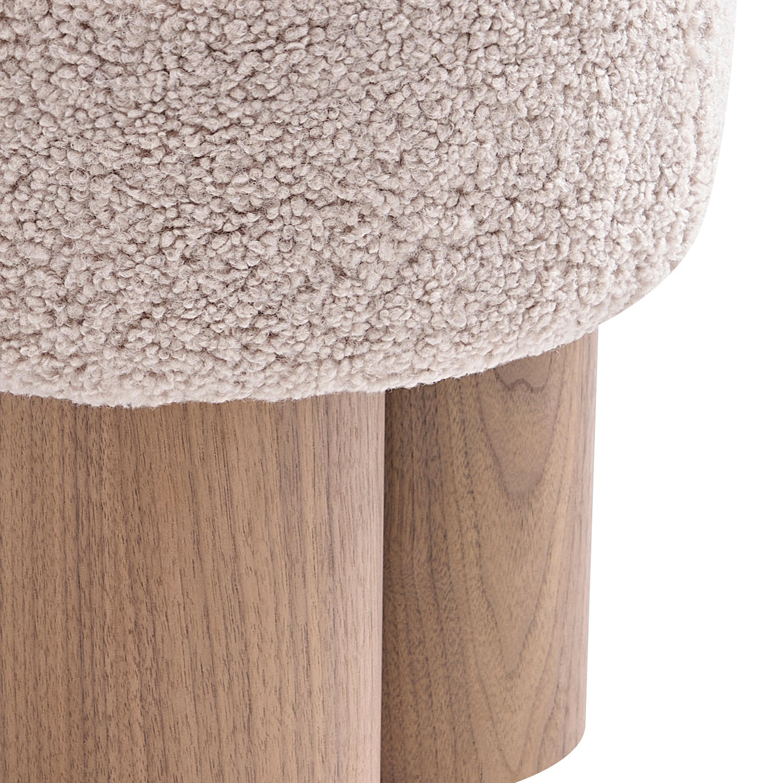 Thumbnail - Livetastic Hocker, Braun, Walnuss, Textil, furniert, rund, 50x49x50 cm, Wohnzimmer, Hocker, Sitzhocker