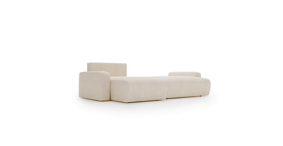 ECKSOFA Creme Cord  - Creme/Schwarz, MODERN, Kunststoff/Textil (150/245cm) - Carryhome