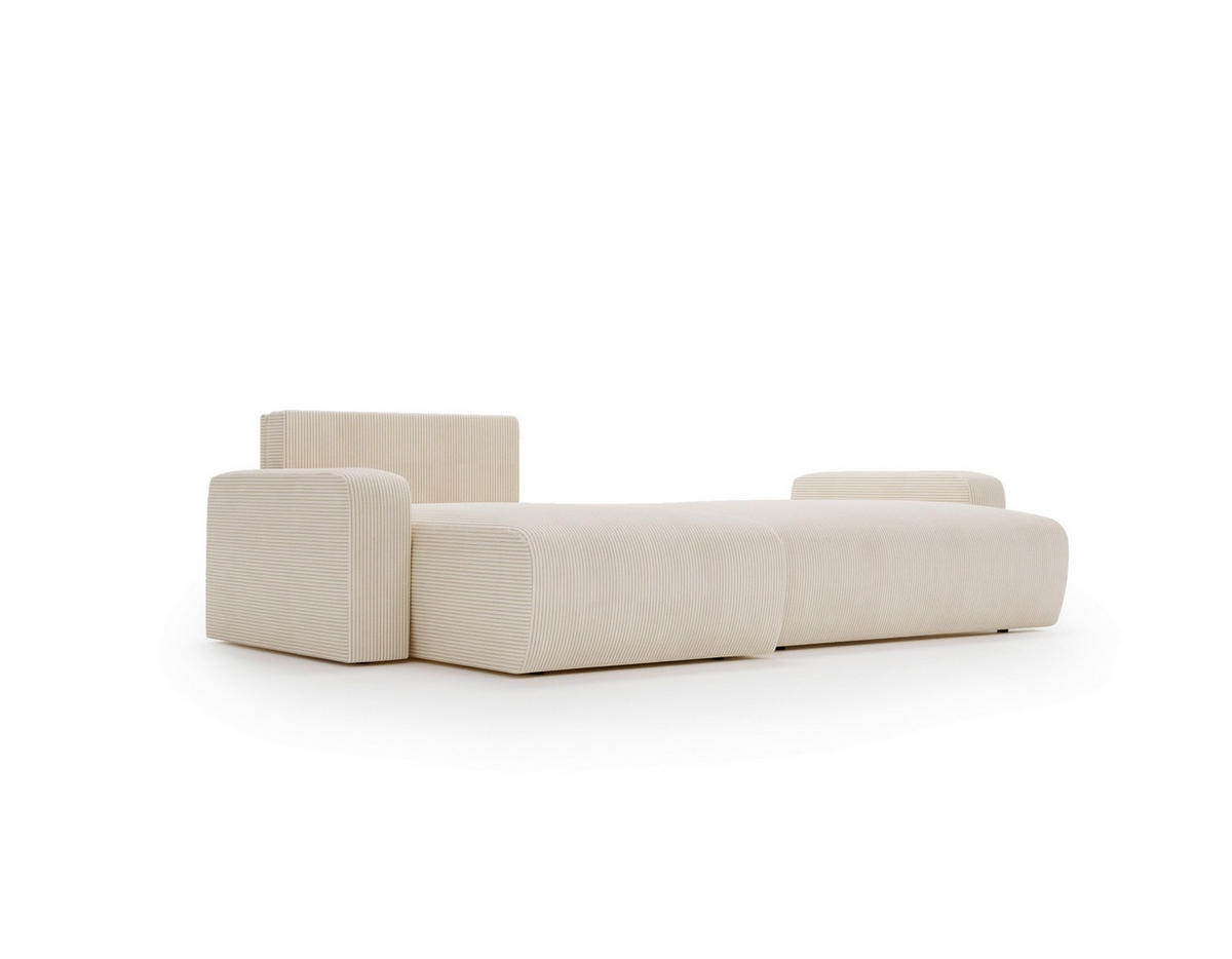 ECKSOFA in Cord Creme  - Creme/Schwarz, MODERN, Kunststoff/Textil (150/245cm) - Carryhome