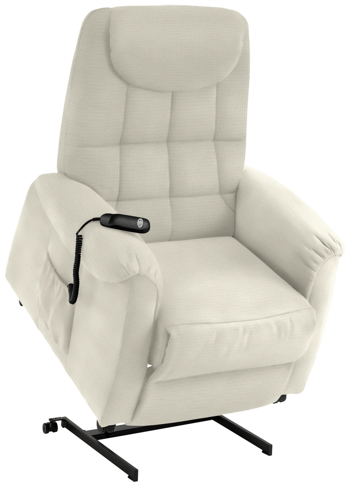 FERNSEHSESSEL in Mikrofaser Ecru  - Ecru/Schwarz, Konventionell, Kunststoff/Textil (83/113/92cm) - Xora