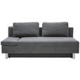 SCHLAFSOFA Melody in Flachgewebe Dunkelgrau  - Chromfarben/Dunkelgrau, Design, Holz/Textil (205/77-93/99cm) - Novel