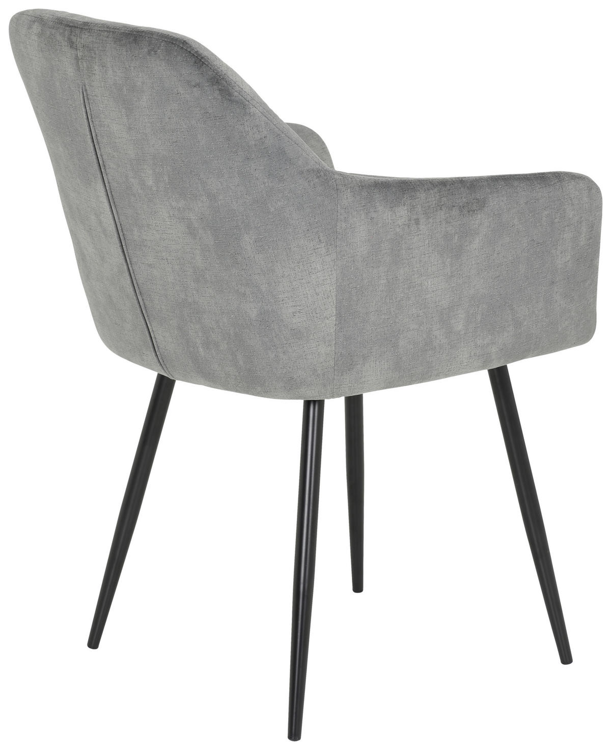 ARMLEHNSTUHL-SET 2 Stück  in Stahl Samt, Velours  - Schwarz/Grau, MODERN, Textil/Metall (56/81/62cm) - MID.YOU