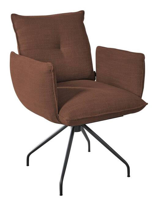 ARMLEHNSTUHL  in Stahl Struktur  - Schwarz/Kupferfarben, Design, Textil/Metall (65/90/70cm) - Dieter Knoll