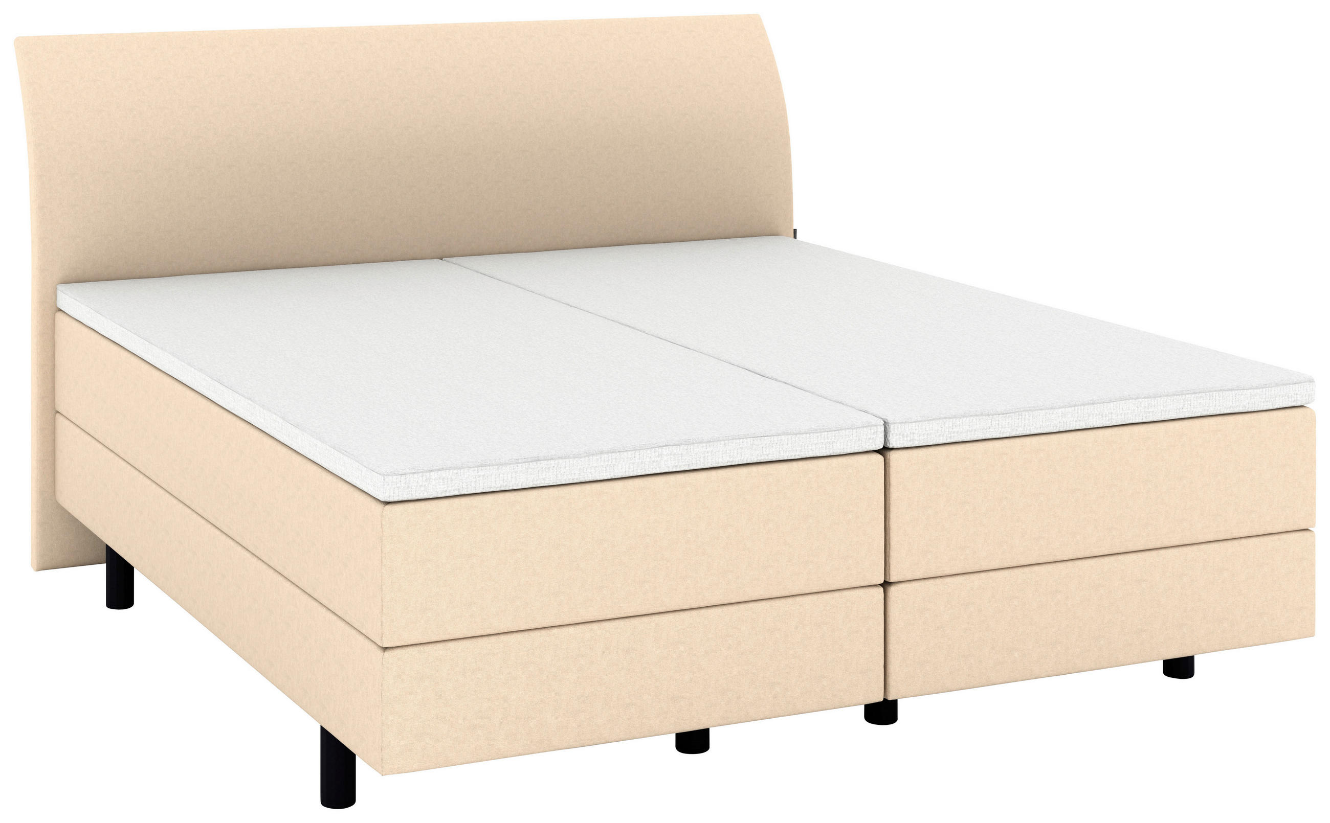 BOXSPRINGBETT 180/200 cm  in Beige  - Beige/Schwarz, KONVENTIONELL, Kunststoff/Textil (180/200cm) - Musterring