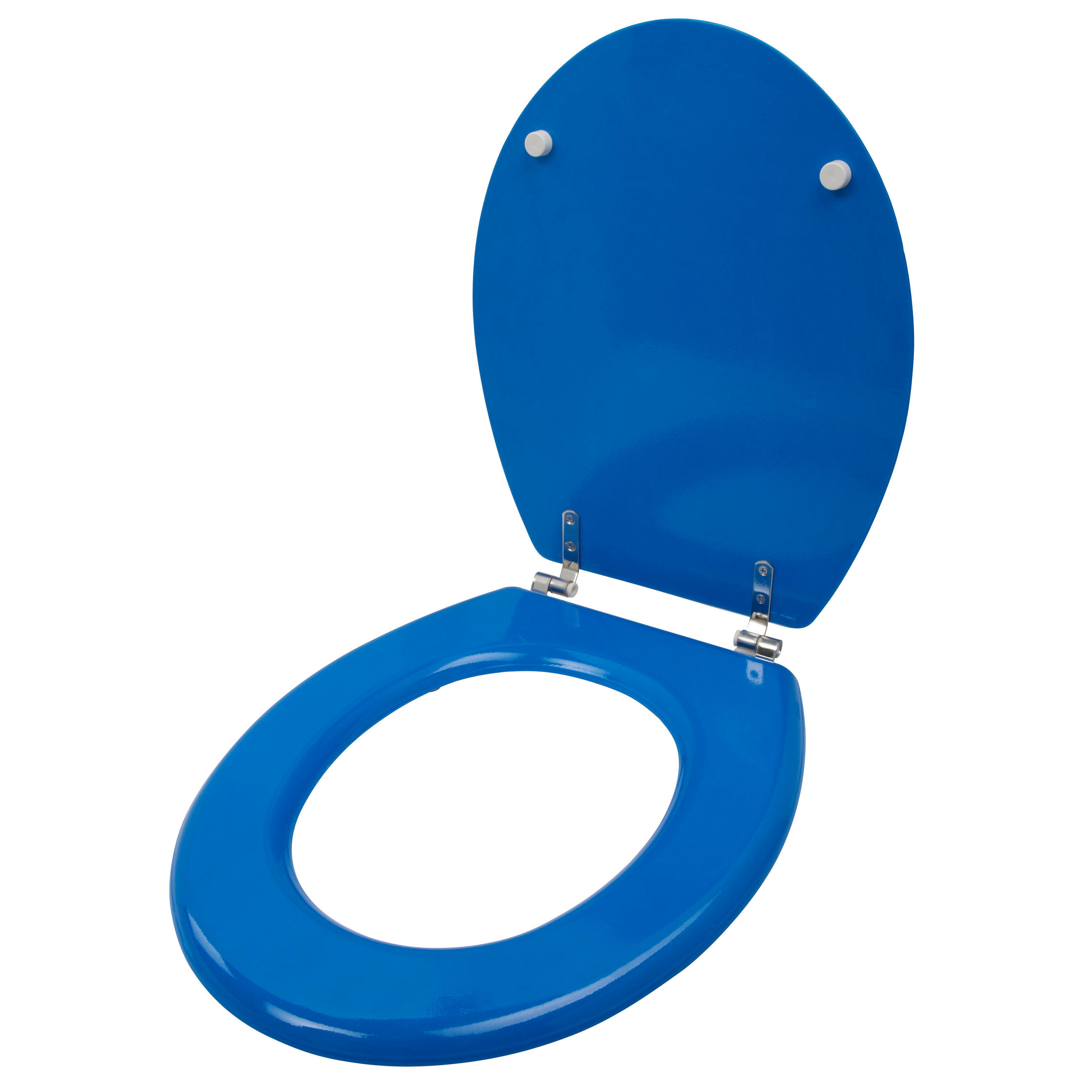 WC-SITZ Blau, Weiß  - Blau/Weiß, Basics, Kunststoff (45/36/5cm)