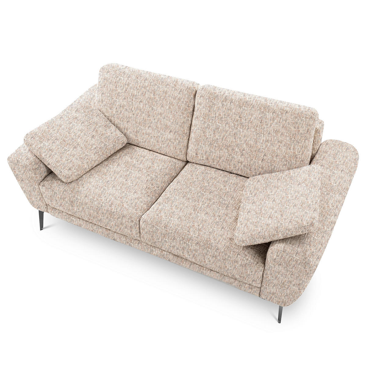 2-SITZER-SOFA Webstoff Blau, Gelb, Rot, Weiss  - Blau/Weiss, Design, Textil/Metall (157/85/92cm) - Livetastic