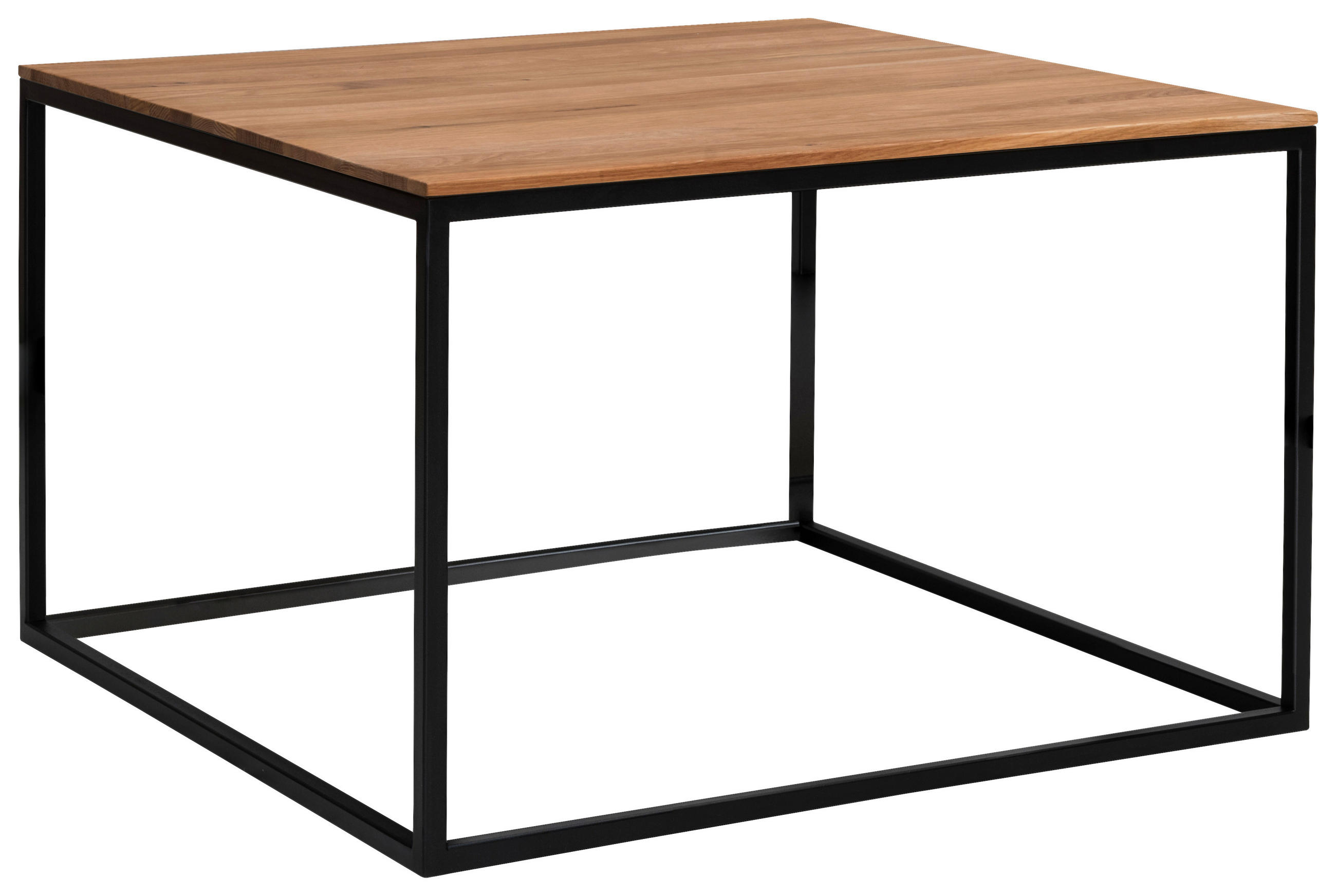 COUCHTISCH Holz 65/65/41,5 cm  - Eichefarben/Schwarz, Design, Holz/Metall (65/65/41,5cm) - Johann Jakob