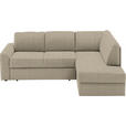 ECKSOFA  in Webstoff Beige  224/165 cm  - Beige/Schwarz, KONVENTIONELL, Kunststoff/Textil (224/165cm) - Xora