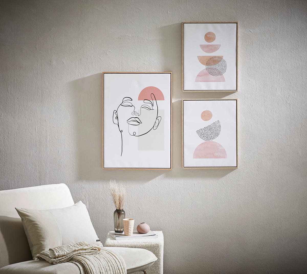 ŠTAMPA NA PLATNU     40/50 cm       - pink/svetlobraon, Trendi, tekstil/pločasti materijal (40/50cm) - Monee