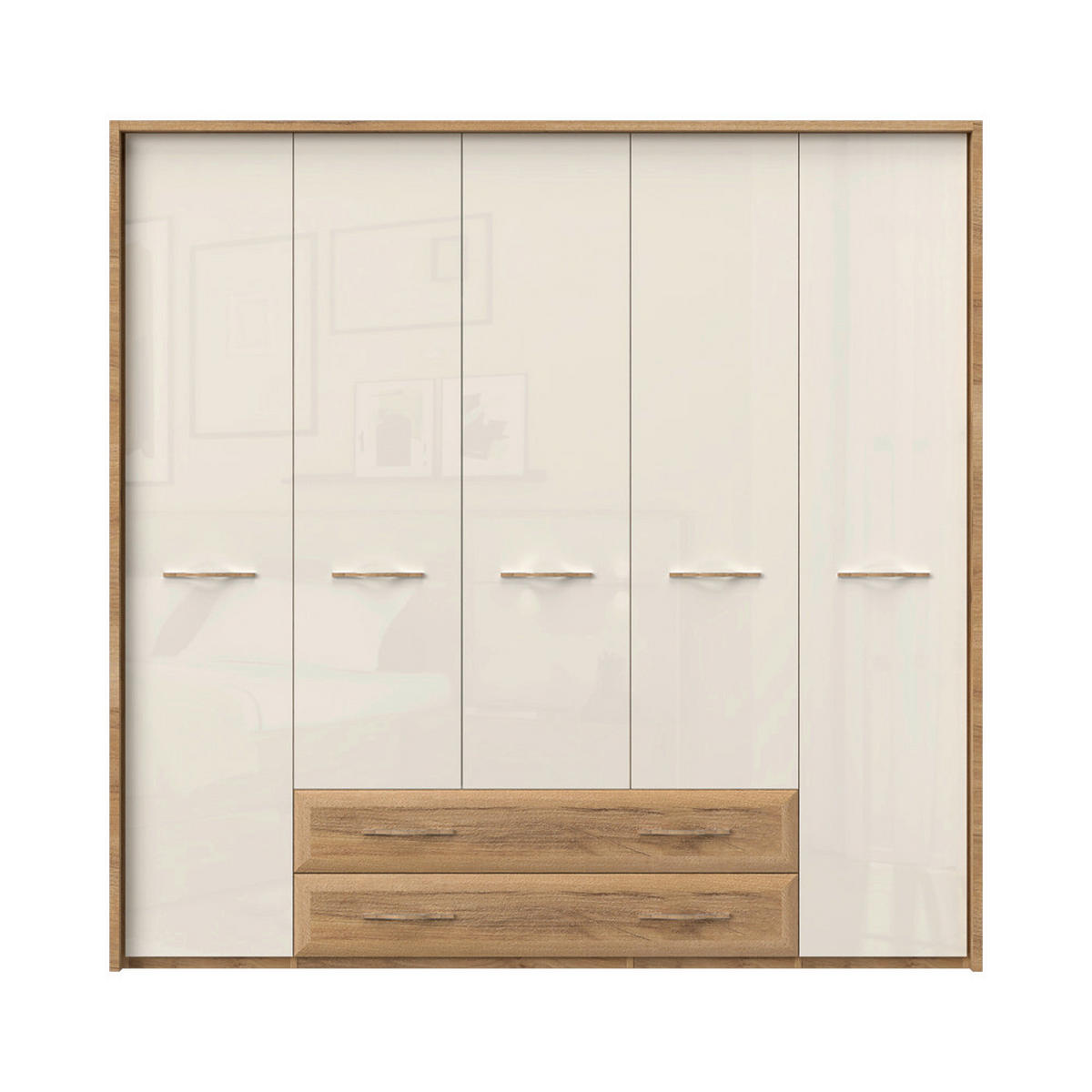 ORMAR SA KLASIČNIM VRATIMA bež  232/226/60 cm  - bež, Dizajnerski, metal/pločasti materijal (232/226/60cm)