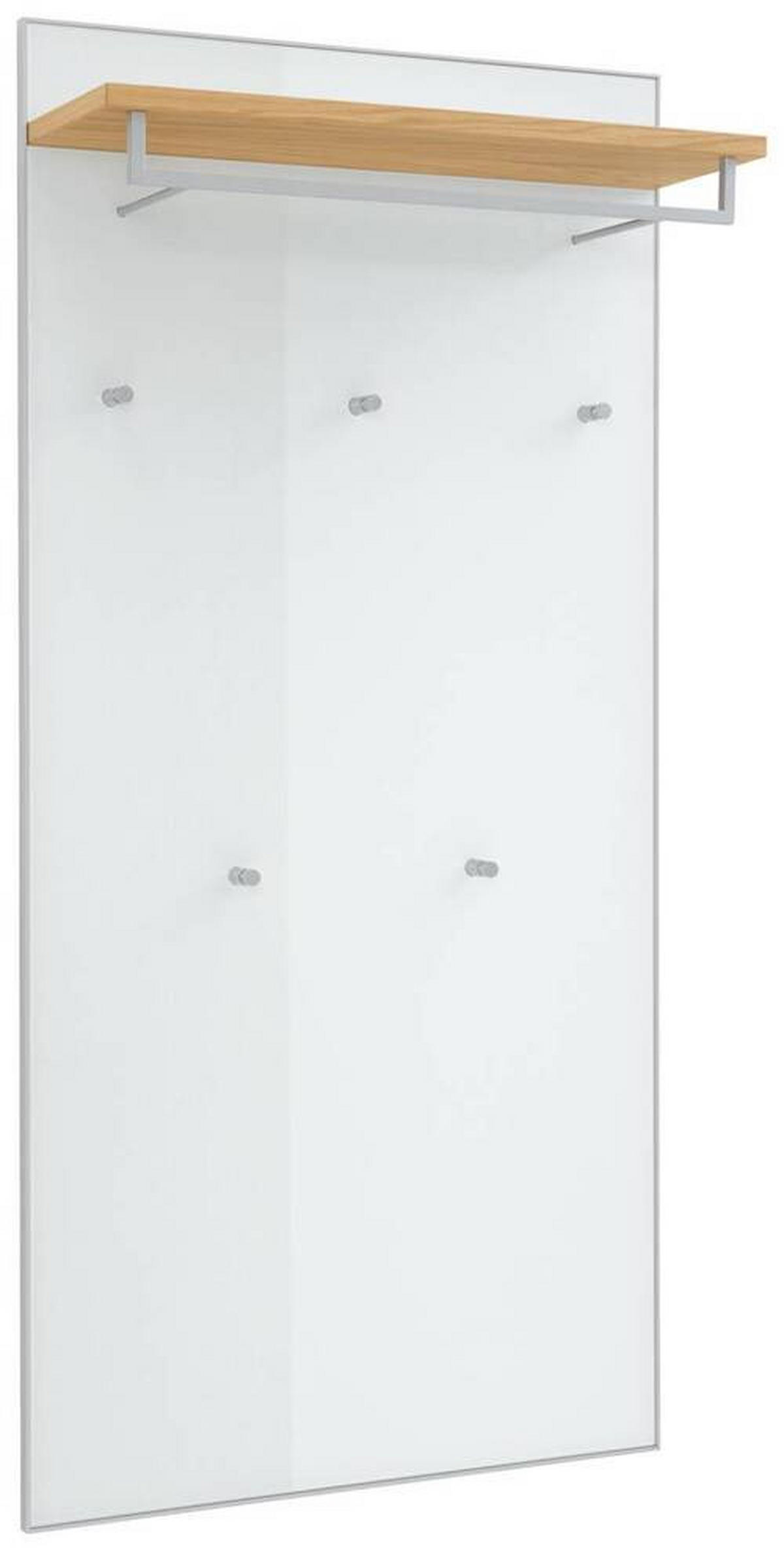 GARDEROBENPANEEL  in 80/170/27 cm  - Weiss/Eichefarben, Design, Glas/Holzwerkstoff (80/170/27cm) - Novel