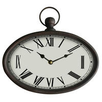 NÁSTENNÉ HODINY, hnedá, čierna, béžová,  - hnedá/čierna, Basics, kov/drevo (29/27/5cm) - Ambia Home