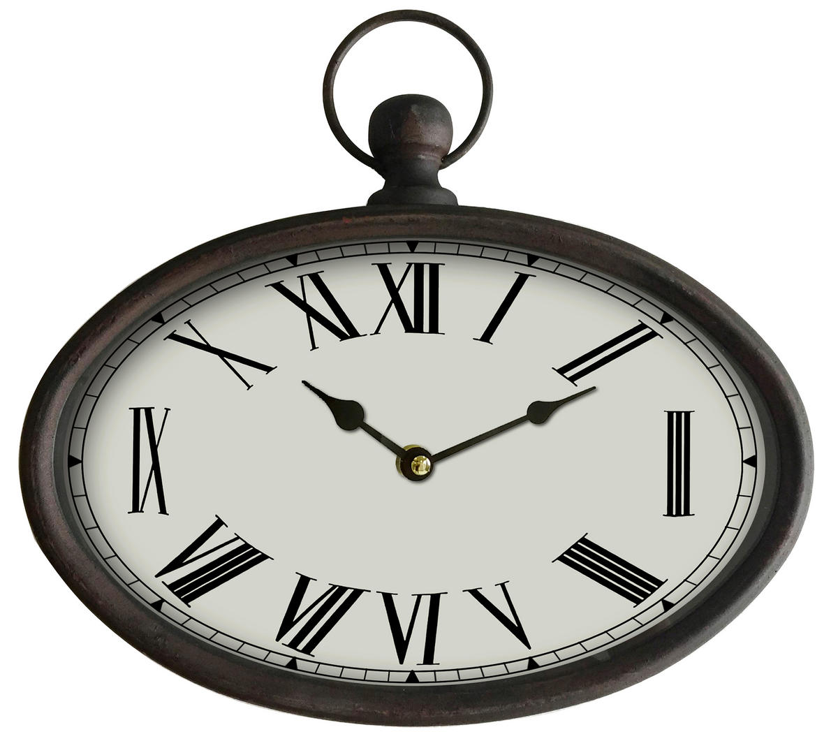 NÁSTENNÉ HODINY, hnedá, čierna, béžová,  - hnedá/čierna, Basics, kov/drevo (29/27/5cm) - Ambia Home