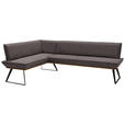 ECKBANK 183/243 cm  in Schwarz, Eichefarben, Dunkelbraun  - Eichefarben/Dunkelbraun, Design, Holz/Textil (183/243cm) - Voleo