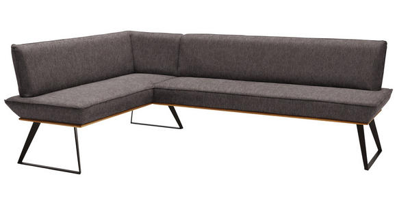 ECKBANK 183/243 cm in Schwarz, Eichefarben, Dunkelbraun - Eichefarben/Dunkelbraun, Design, Holz/Textil (183/243cm) - Voleo