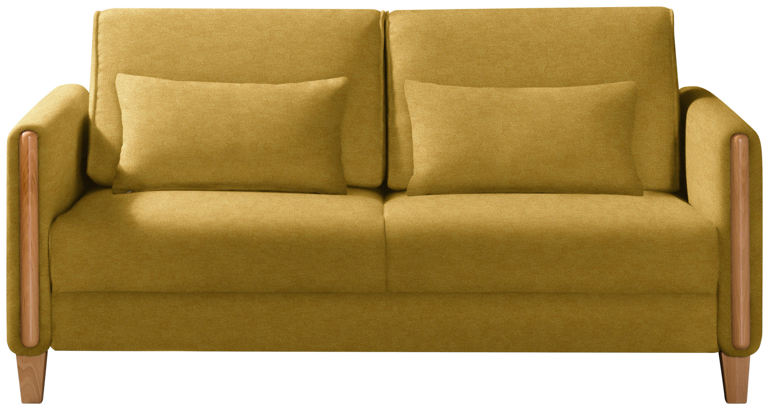 SCHLAFSOFA in Holz, Textil Buchefarben, Currygelb  - Currygelb/Buchefarben, Design, Holz/Textil (174/88/104cm) - Niels Andersson
