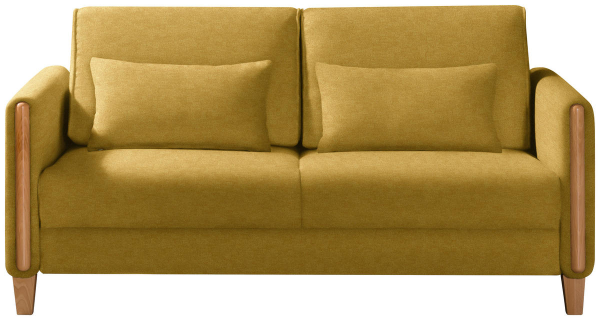 SCHLAFSOFA in Holz, Textil Buchefarben, Currygelb  - Currygelb/Buchefarben, Design, Holz/Textil (174/88/104cm) - Niels Andersson