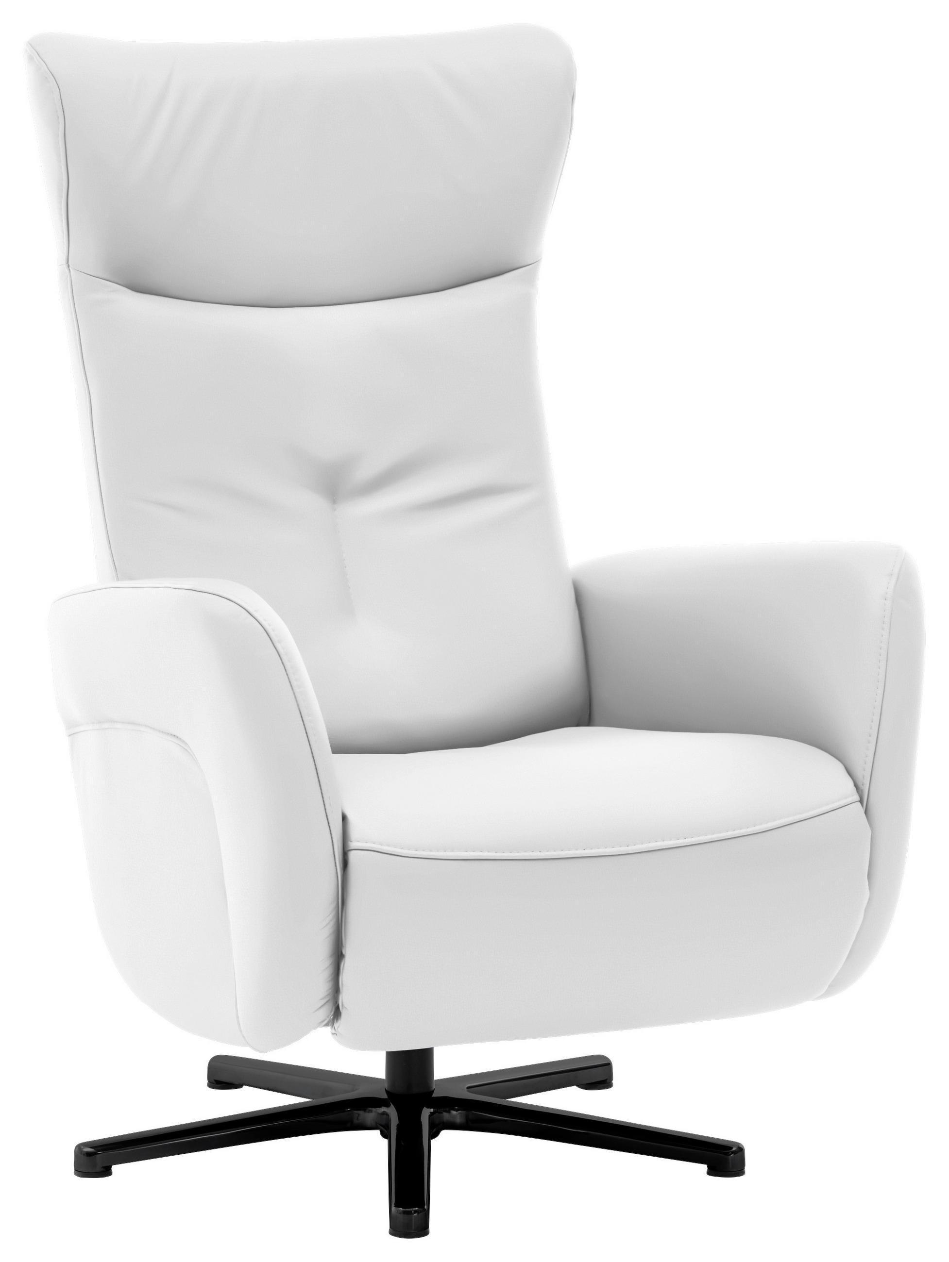 RELAXSESSEL in Leder Weiss  - Weiss/Schwarz, Design, Leder/Metall (76/112/83cm) - Beldomo Speed