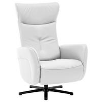 RELAXSESSEL in Leder Weiss  - Weiss/Schwarz, Design, Leder/Metall (76/112/83cm) - Beldomo Speed