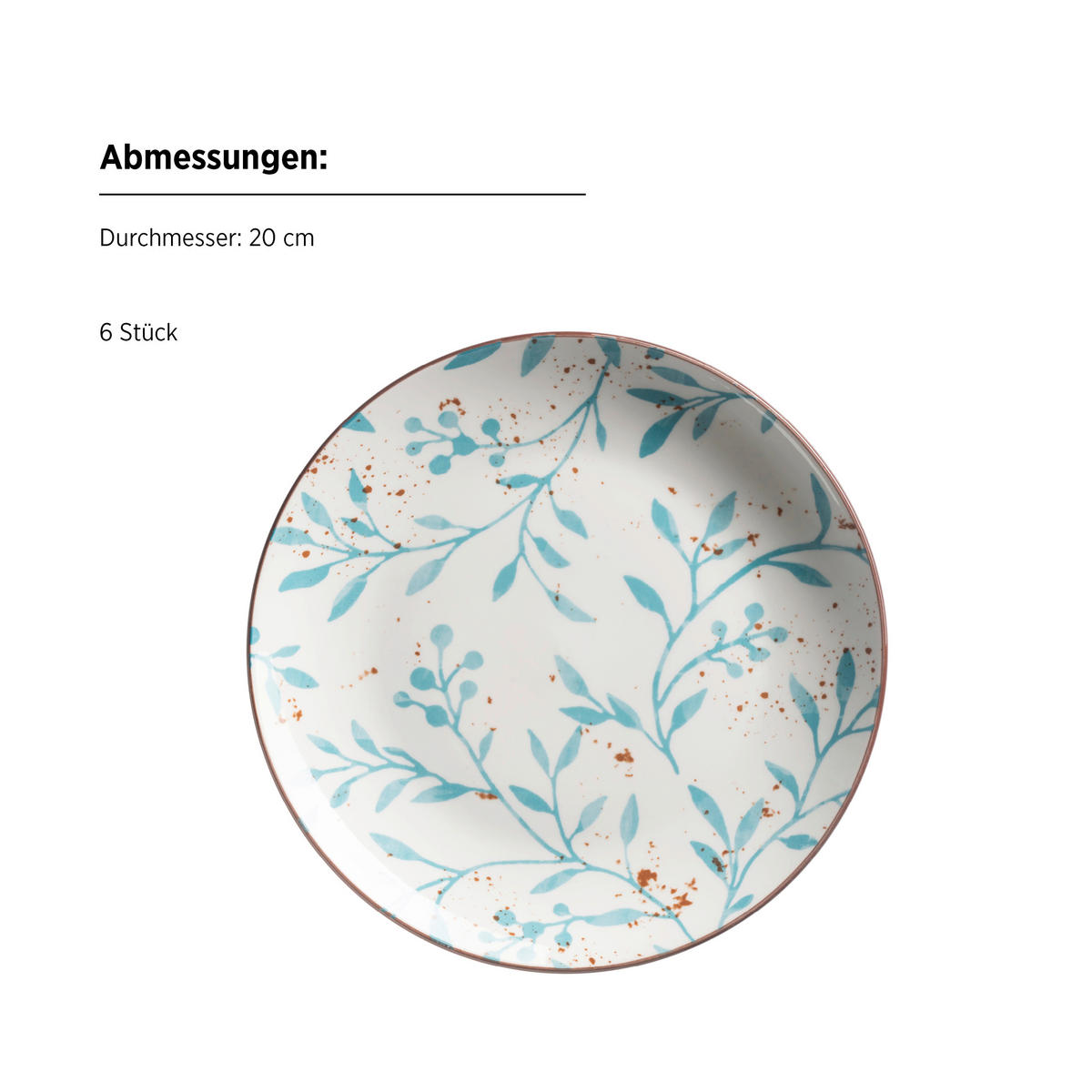 TELLERSET OLIVE 18-teilig  - Türkis/Braun, Basics, Keramik - Mäser