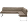 ECKBANK 253/174 cm  in Taupe, Chromfarben  - Taupe/Chromfarben, Design, Textil/Metall (253/174cm) - Novel