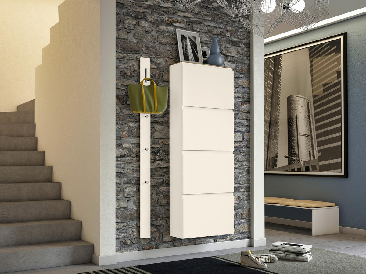 SCHUHKIPPER Gardasee  in 60/162/22 cm  - Sandfarben/Eichefarben, Design, Holzwerkstoff (60/162/22cm) - Moderano