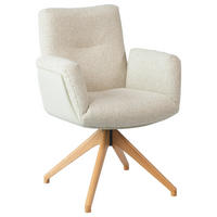 ARMLEHNSTUHL  Sitzfläche 360° drehbar, automatische Rückholfunktion Webstoff  Eichefarben, Beige  - Eichefarben/Beige, Design, Holz/Textil (62/89/66,5cm) - Johann Jakob