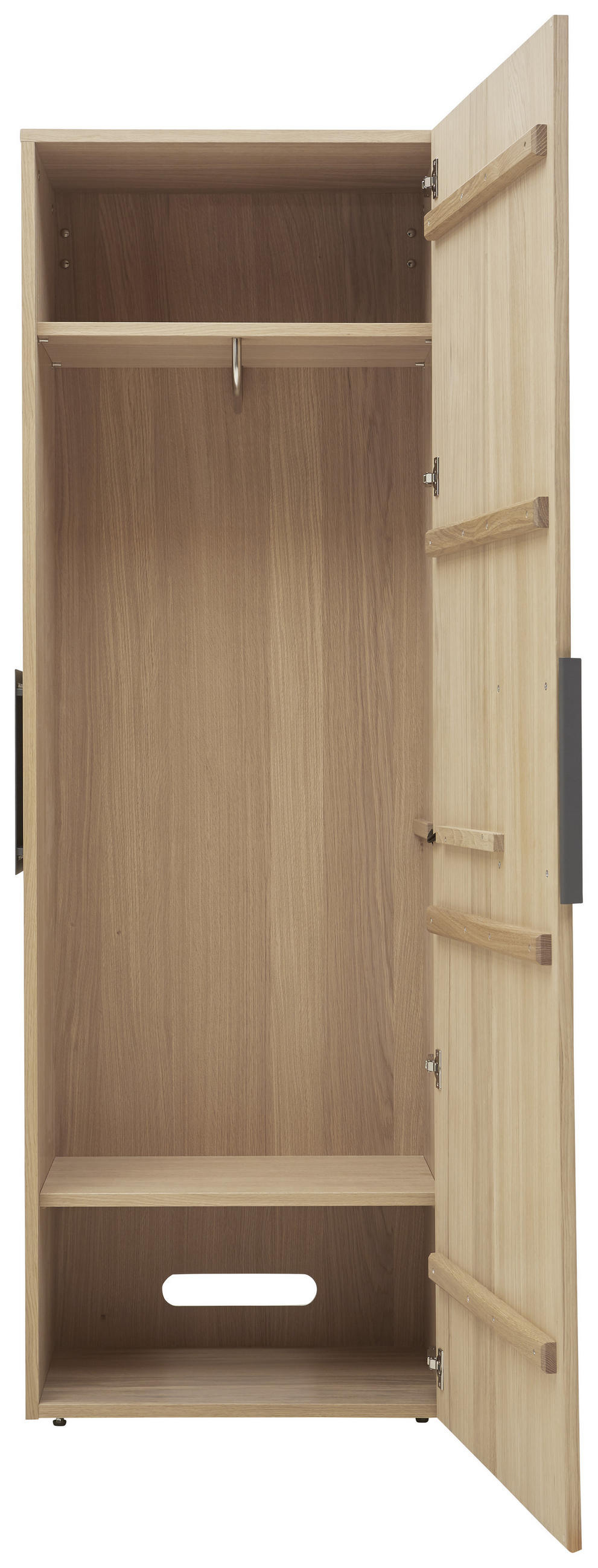 GARDEROBENSCHRANK  in 65,2/194/43,5 cm  - Eichefarben/Anthrazit, Natur, Glas/Holz (65,2/194/43,5cm) - Voglauer