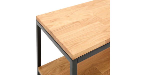 REGAL Eiche massiv Schwarz, Eichefarben  - Eichefarben/Schwarz, Trend, Holz/Metall (120/90/35cm) - Landscape