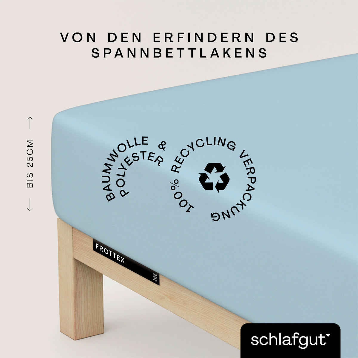 SPANNBETTTUCH FROTTEX Frottee  - Hellblau, Basics, Textil (100/200cm) - Schlafgut