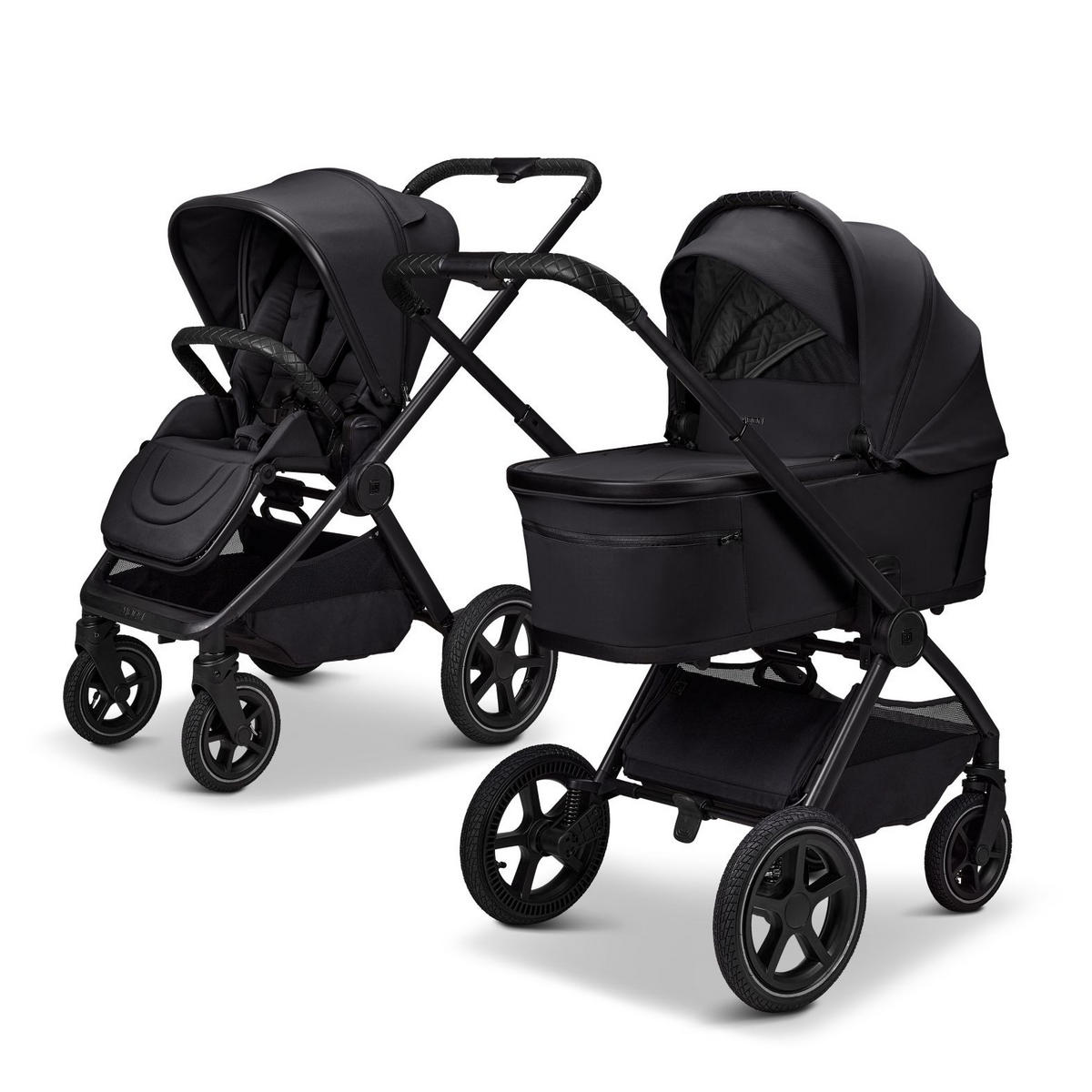 KINDERWAGENSET  GIO FOLD SET AIR  onyx  - Schwarz, Basics, Textil/Metall (120/58/92cm) - Moon Edition