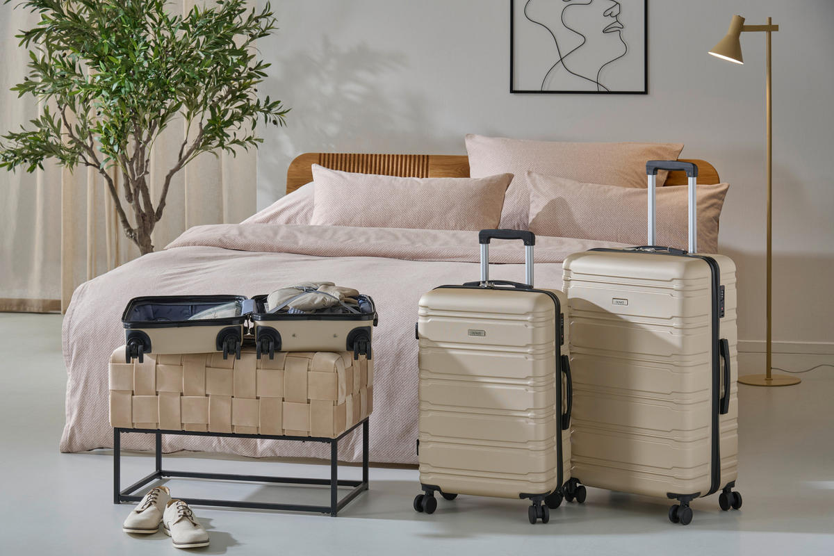 REISEKOFFERSET Champagner 3-teilig  - Champagner, Basics, Kunststoff/Textil - Novel