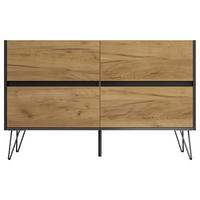 SIDEBOARD Posseik Industrial 119/75/42 cm 4 Schublade(n)  - Eichefarben/Graphitfarben, Design, Holzwerkstoff/Metall (119/75/42cm) - MID.YOU