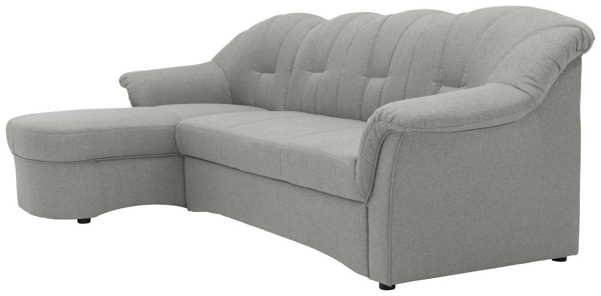 ECKSCHLAFSOFA  Silberfarben Webstoff  - Silberfarben/Schwarz, KONVENTIONELL, Kunststoff/Textil (142/233cm) - MID.YOU