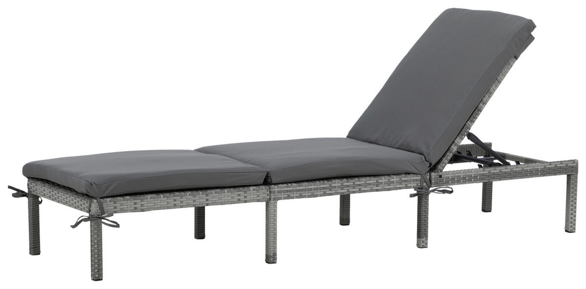 SONNENLIEGE 59/84/198 cm  - Grau, KONVENTIONELL, Kunststoff/Textil (59/84/198cm) - Gardenson