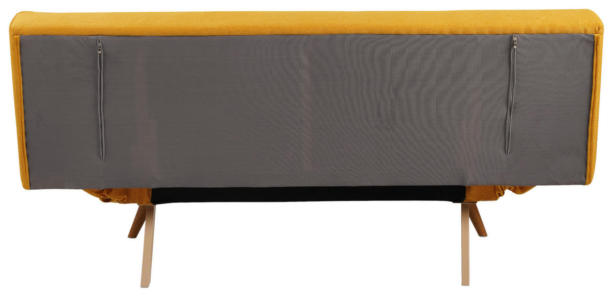 ZOFA S POSTELJNO FUNKCIJO,  rumena tekstil  - rumena/naravne barve, Design, kovina/tekstil (182/87/82cm) - Livetastic