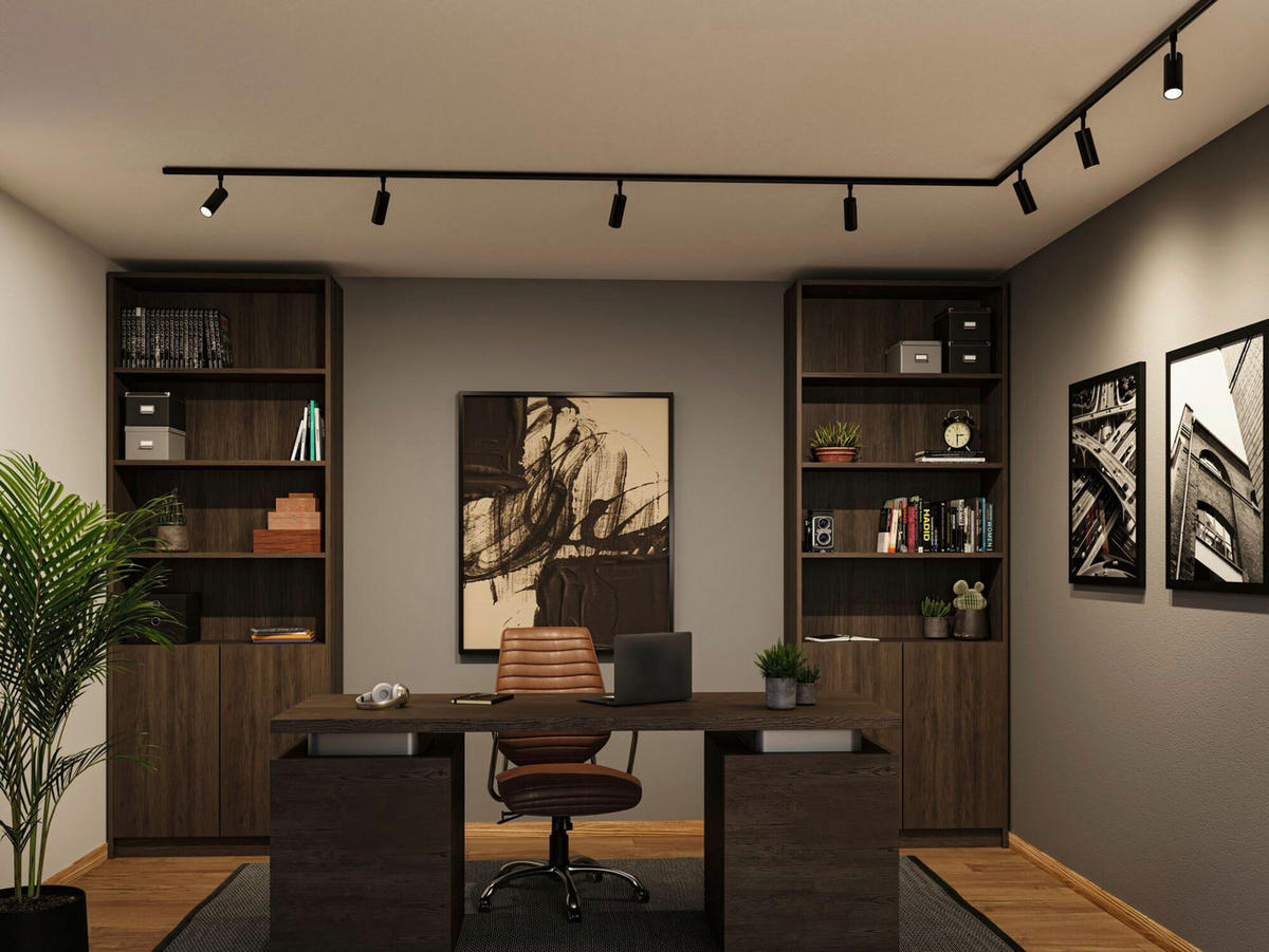 SCHIENENSYSTEM-STRAHLER URail 4,3/19 cm  - Schwarz, Basics, Metall (4,3/19cm) - Paulmann