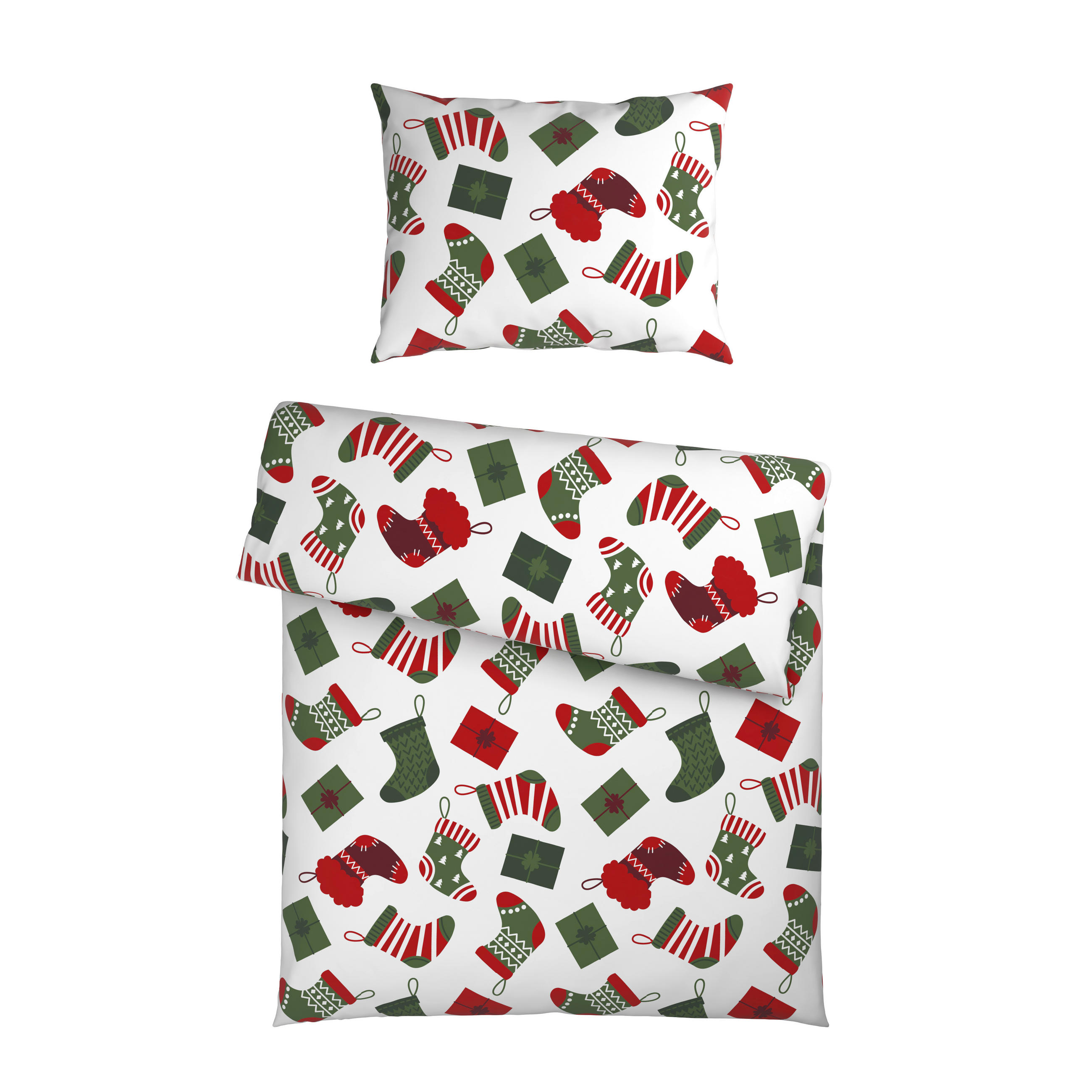BETTWÄSCHE 2-teilig Renforcé 140/200 cm  - Rot/Weiß, Design, Textil (140/200cm) - X-Mas