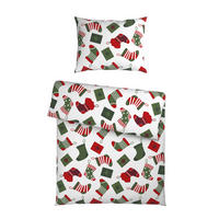 BETTWÄSCHE 2-teilig Renforcé 140/200 cm  - Rot/Weiß, Design, Textil (140/200cm) - X-Mas
