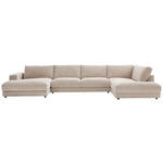 WOHNLANDSCHAFT in Cord Creme  - Creme/Schwarz, Design, Kunststoff/Textil (190/425/224cm) - Hom`in