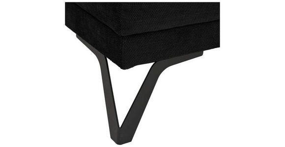 ECKSOFA in Chenille Schwarz  - Schwarz, KONVENTIONELL, Textil/Metall (264/178cm) - Hom`in