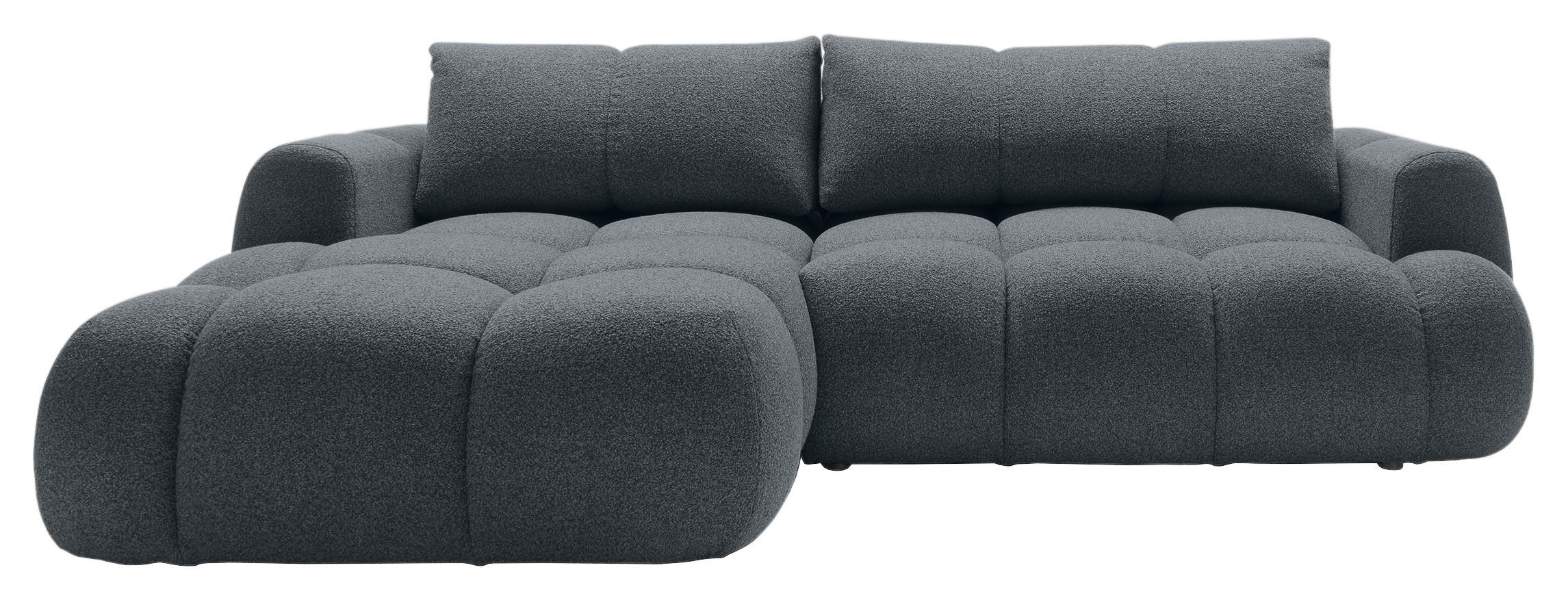ECKSOFA Graphitfarben Struktur  - Schwarz/Graphitfarben, KONVENTIONELL, Kunststoff/Textil (172/272cm) - Carryhome