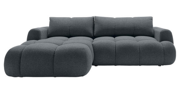 ECKSOFA Graphitfarben Struktur  inkl. Rückenkissen, Bettkasten, Schlaffunktion, Rücken echt, Liegefläche im Originalstoff  - Schwarz/Graphitfarben, KONVENTIONELL, Kunststoff/Textil (172/272cm) - Carryhome