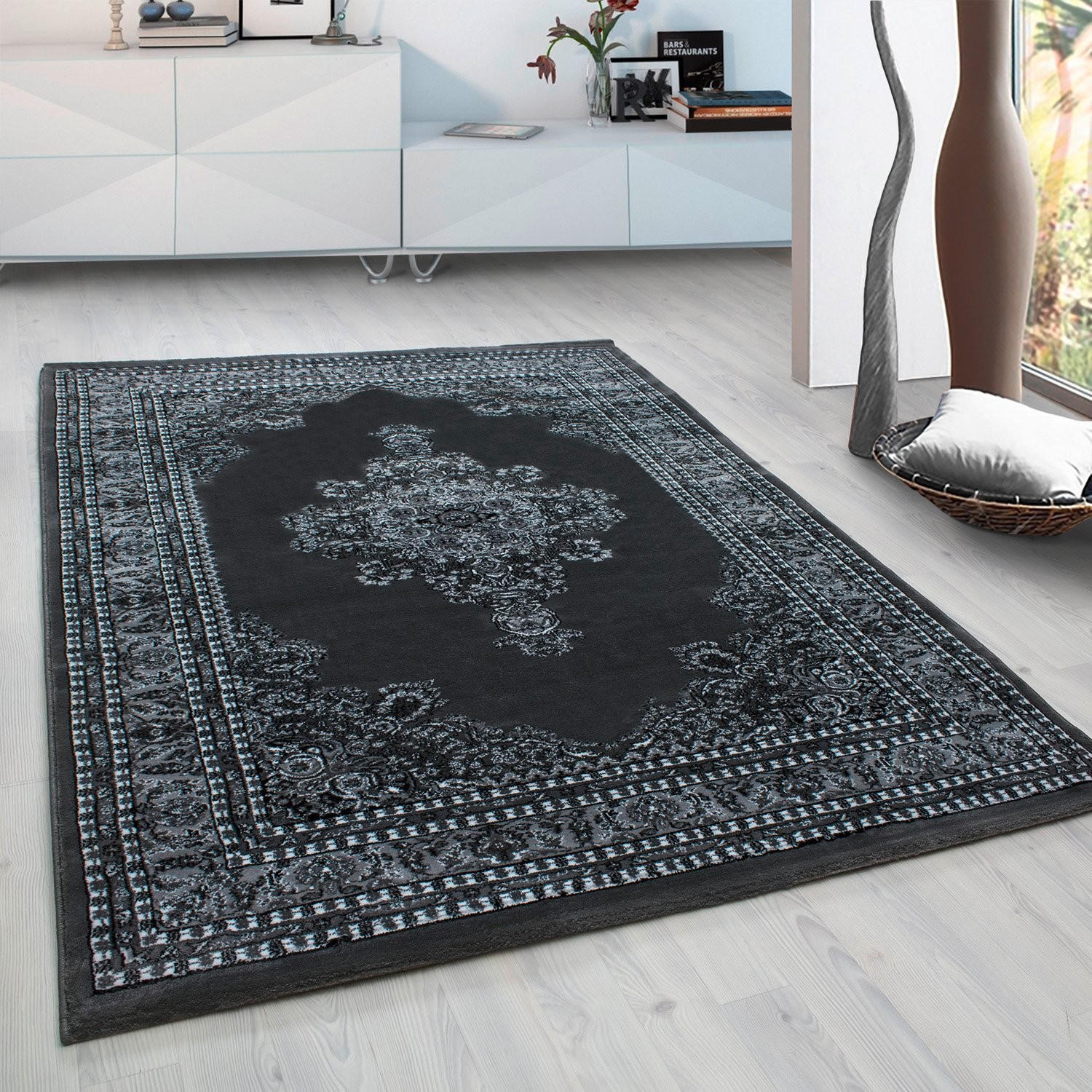 VÄVD MATTA 240/340 cm Marrakesh  - grå/svart, Klassisk, textil (240/340cm) - Novel