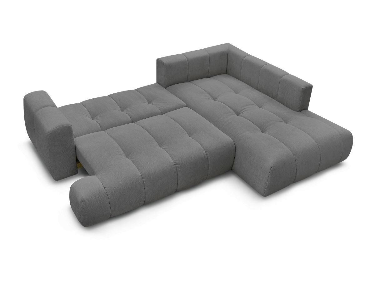ECKSCHLAFSOFA FUJI Leinenoptik Dunkelgrau  inkl.  - Dunkelgrau/Schwarz, MODERN, Kunststoff/Textil (282/204cm)