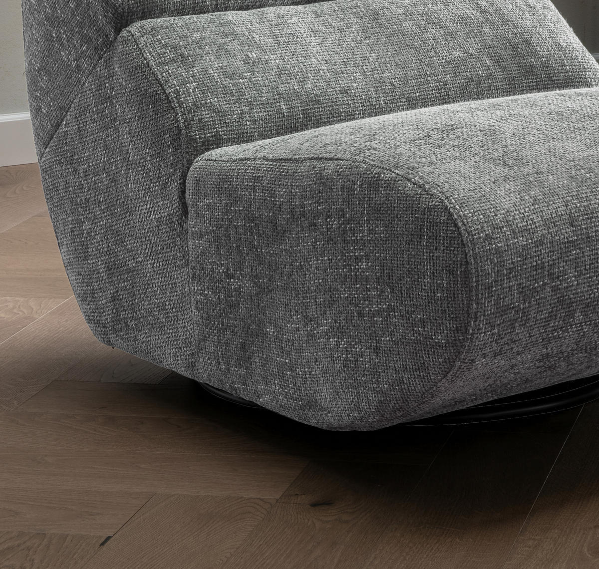 SESSEL Struktur Grau    - Schwarz/Grau, Design, Textil/Metall (74/85/105cm) - Livetastic