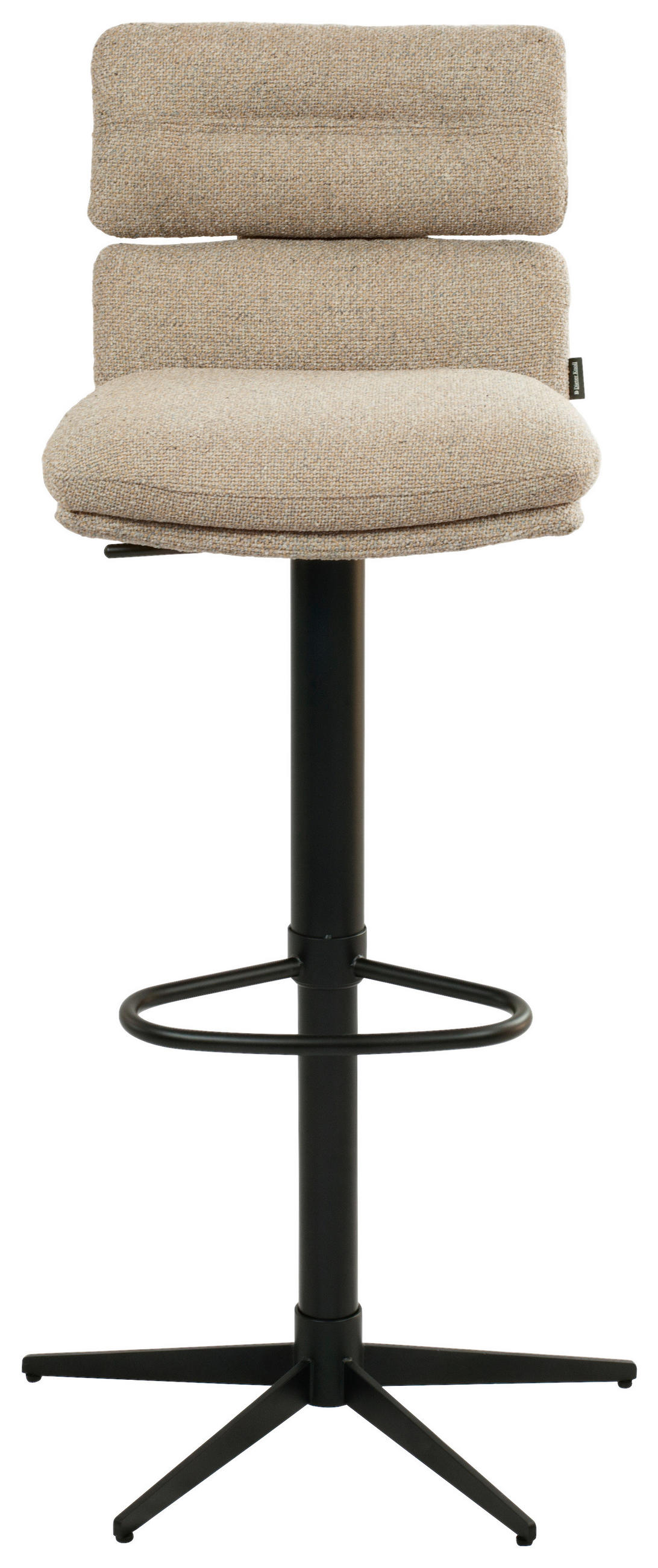 BARHOCKER Webstoff Braun, Schwarz Eisen Lederauswahl, Stoffauswahl, Wippfunktion, Sitzfläche 360° drehbar  - Schwarz/Braun, Design, Textil/Metall (42/99-117/50cm) - Dieter Knoll